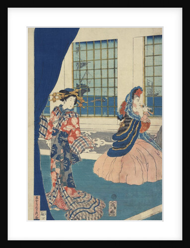 Courtesans in a Western-Style Building of Yokohama by Utagawa Sadahide