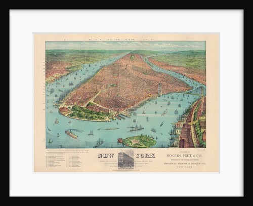 New York: A Bird's Eye View from the Harbor by Currier & Ives