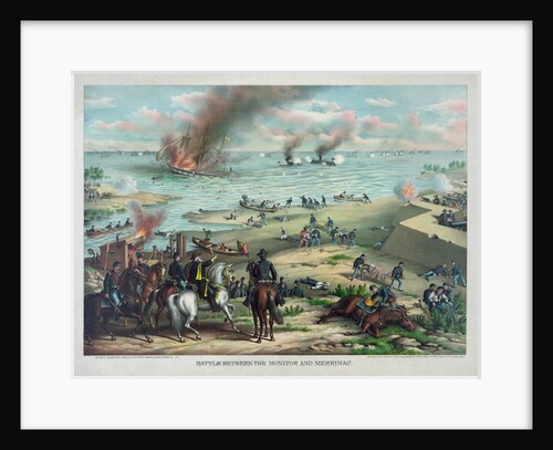 Battle Between the Monitor and Merrimac by Kurz & Allison