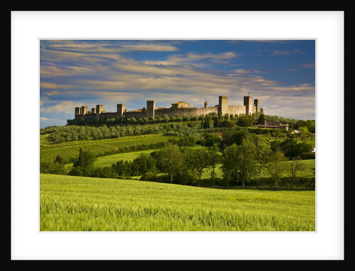 Walled Hillside Town of Monteriggioni, Italy in Spring Green by Anonymous