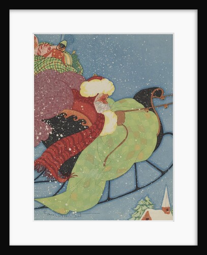 Santa Claus driving sleigh by Anonymous