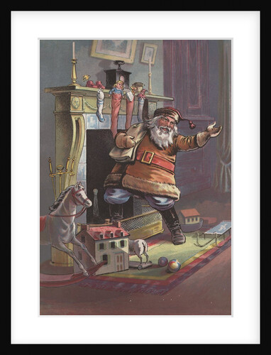 Santa Claus going up chimney by Anonymous
