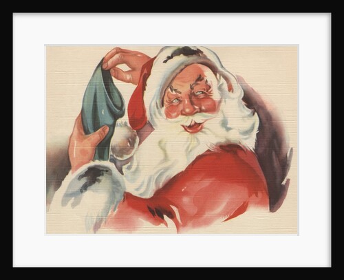 Santa Claus filling Christmas stocking by Anonymous
