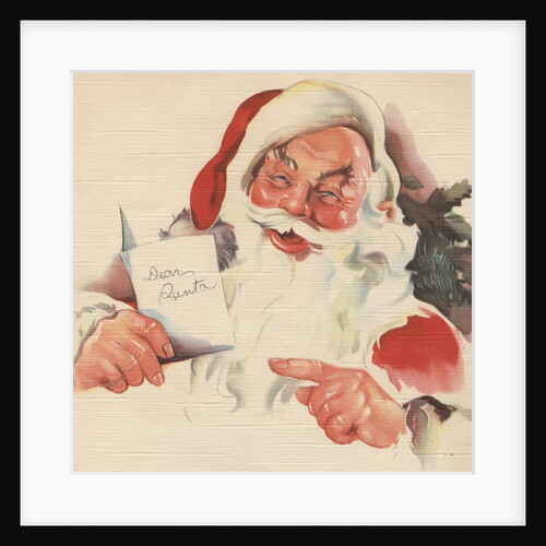 Santa Claus reading letter by Anonymous