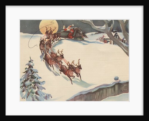 Santa Claus driving his sleigh by Anonymous