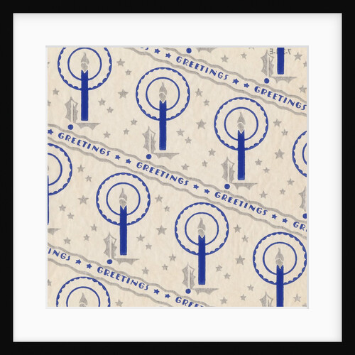 Greetings pattern with burning candle by Anonymous