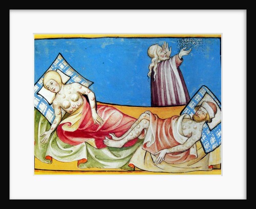 Illustration of couple with bubonic plague by Anonymous