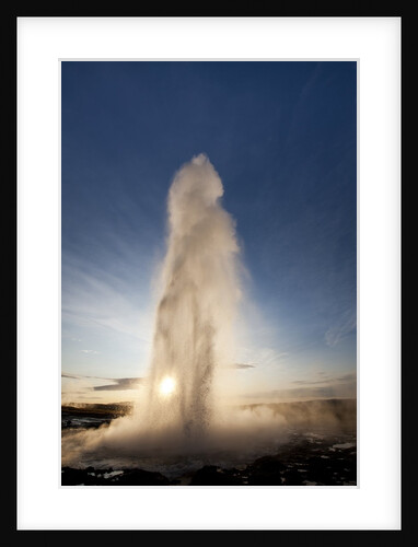 Strokkur Geyser at sunrise by Anonymous