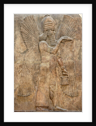 Assyrian relief of winged genie by Anonymous