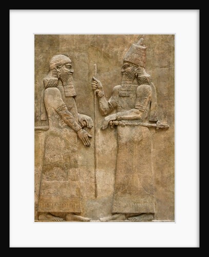 Assyrian low-relief of Sargon II and dignitary by Anonymous