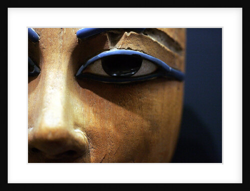 Detail of eyes in Egyptian wooden coffin by Anonymous