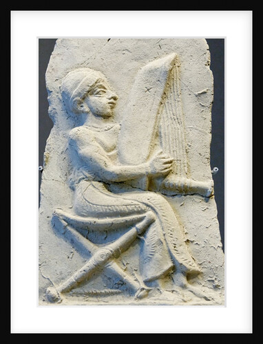 Terracotta relief of harpist by Anonymous
