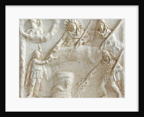 Roman relief of Mithras, Selene, Cautes and Cautopates by Anonymous