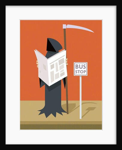 Death waiting at the bus stop by Anonymous
