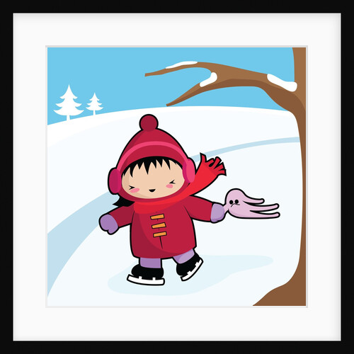 Little girl ice skating by Anonymous