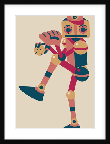 Robot pitching a baseball by Anonymous