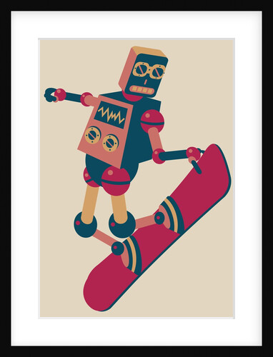 Robot riding a snowboard by Anonymous