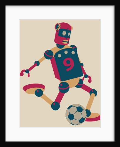 Robot playing soccer by Anonymous