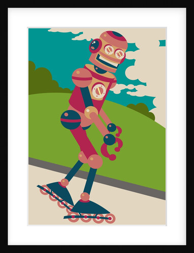 Robot on roller blades by Anonymous
