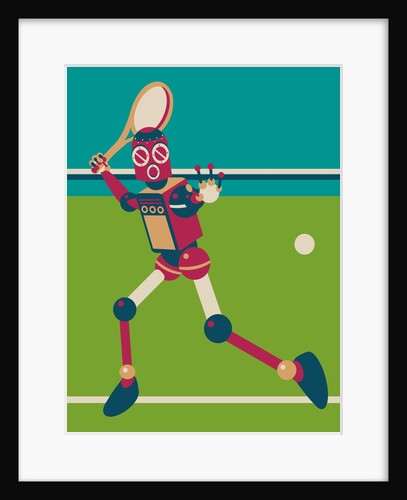 Robot playing tennis by Anonymous
