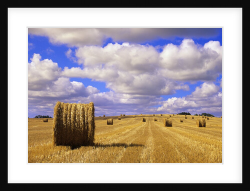 Bales and Clouds Near Sherbrooke, Saskatchewan, Canada. by Anonymous