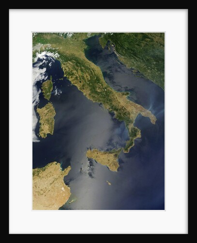 The Italian Peninsula and Sicily Seen from Space by Anonymous