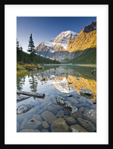 Mount Edith Cavell Reflected in Cavell Lake in Jasper National Park, Alberta, Canada. by Anonymous