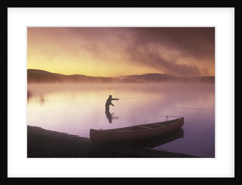 Fly-fishing at Dawn on 108 MIle Lake, British Columbia, Canada. by Anonymous