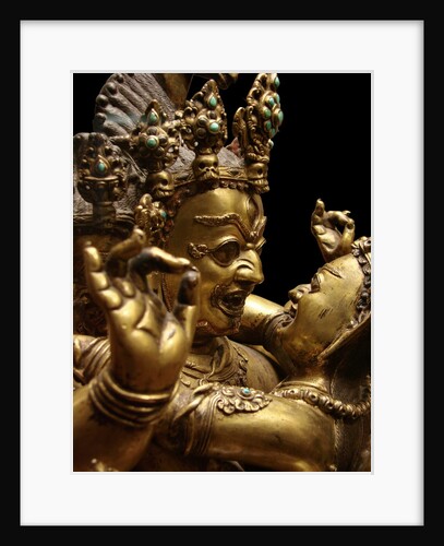 Detail of Tibetan sculpture of Hayagriva and consort by Anonymous