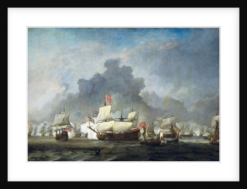 Battle of Solebay, June 7, 1672 - De Ruyter against the Duke of York on the 'Royal Prince' by Willem van de Velde II