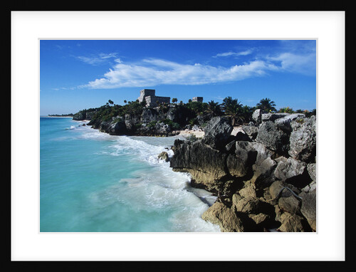 Mexico, Yucatan Peninsula, Carribean Sea at Tulum, the Only Mayan Ruin by Sea by Anonymous