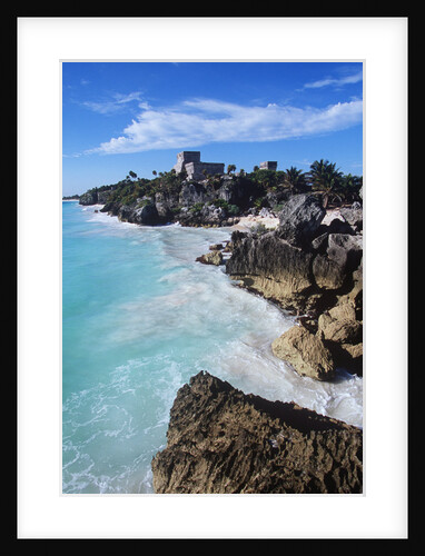 Mexico, Yucatan Peninsula, Carribean Sea at Tulum, the Only Mayan Ruin by Sea by Anonymous