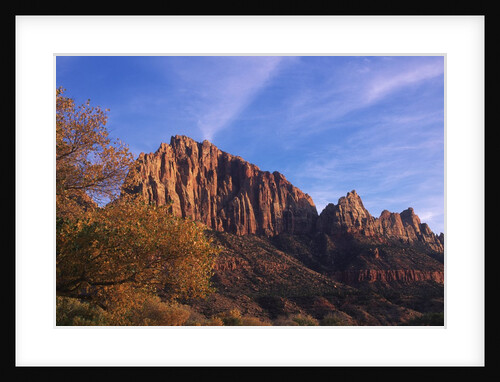 USA, Utah, Zion National Park, Cliffs Along Virgin River by Anonymous