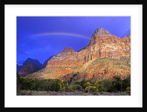 Rainbow, The Watchman, Zion National Park, Utah, USA by Anonymous