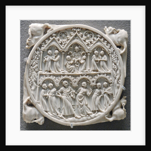Ivory mirror case with Court of the God of Love by Anonymous
