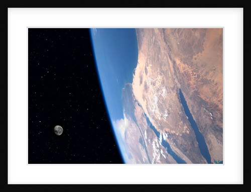 View of the Sinai Peninsula and the moon by Anonymous
