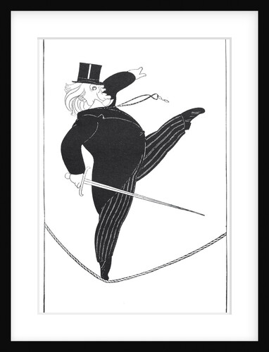 Caricature of statesman David Lloyd George walking a tightrope by Anonymous