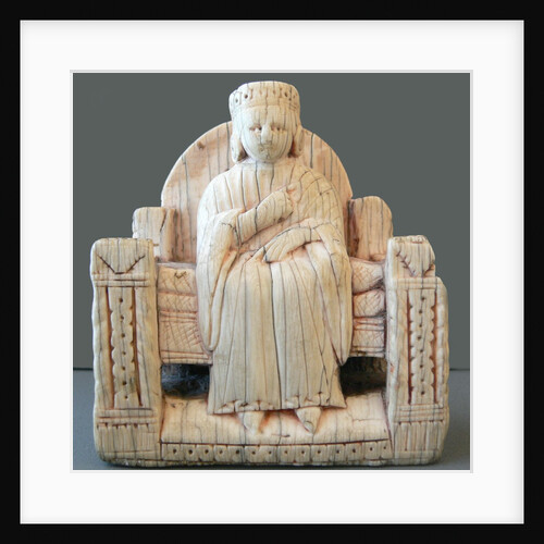 European chess figure of enthroned queen by Anonymous