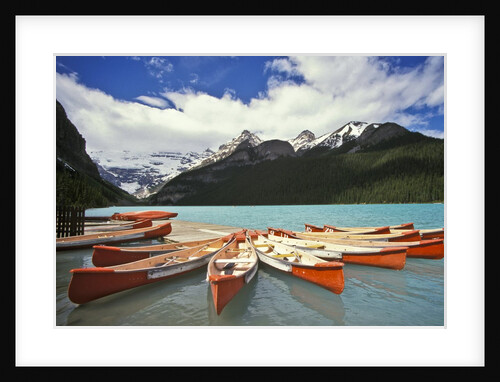 Canoes on Lake Louise by Anonymous