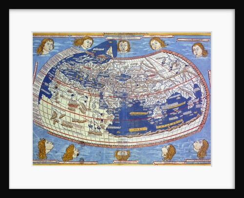 World map from Cosmographia by Nicolaus Germanus