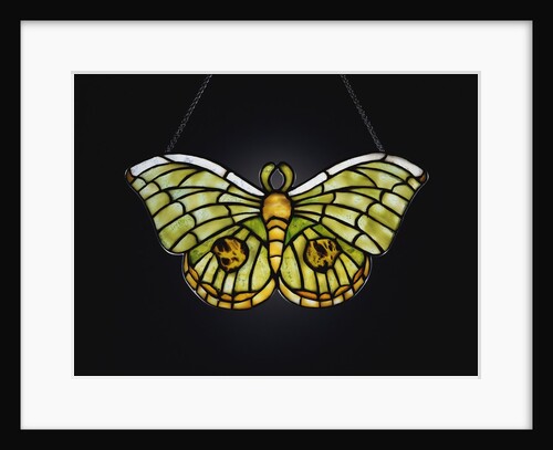 Tiffany Studios butterfly leaded glass lamp pendant with iridescent Favrile glass by Anonymous