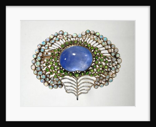 Brooch in the shape of a peacock feather by Karl Rothmuller