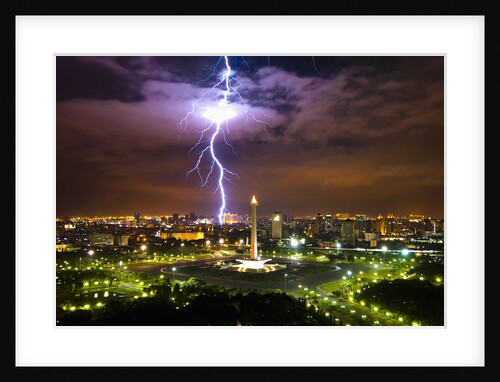 Lightening striking near Merdeka Square by Anonymous