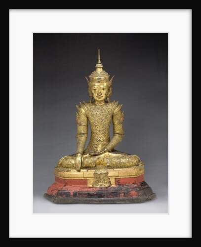 Seated crowned and bejeweled Buddha by Anonymous