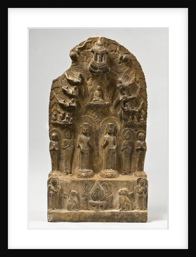 Northern Qi Dynasty stele with Twin-Bodhisattvas by Anonymous