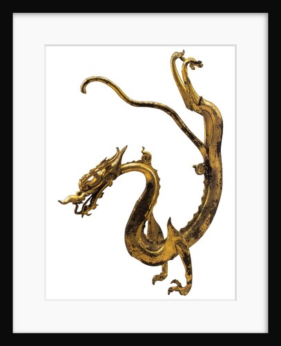 Tang Dynasty gilt bronze dragon by Anonymous