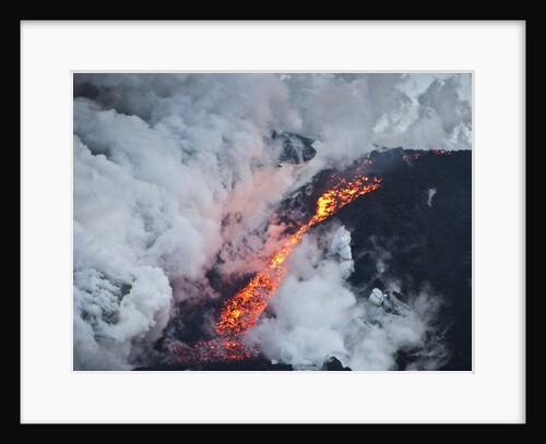 Steam and lava from eruption at Eyjafjallajokull glacier by Anonymous