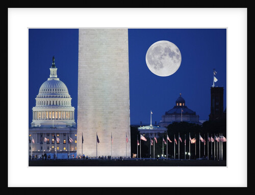 Moon over mall in Washington D.C. by Anonymous