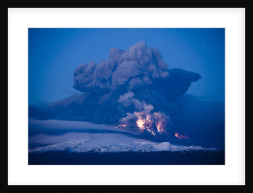 Lightning in ash cloud during Eyjafjallajokull eruption by Anonymous