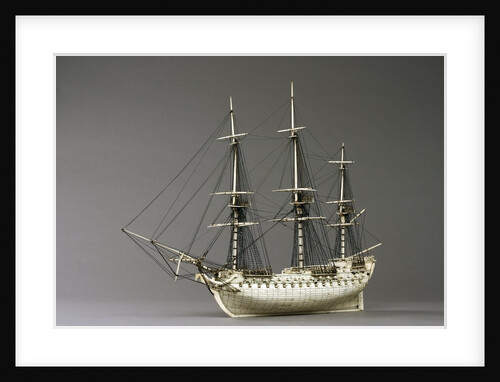 Napoleonic prisoner of war ship model by Anonymous